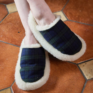 Blackwatch Tartan Woollen Slippers-Creative Irish gift
