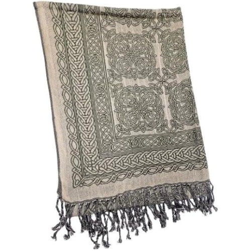 CA543 Celtic Knot Scarf with Fringe Details Creative Irish gift