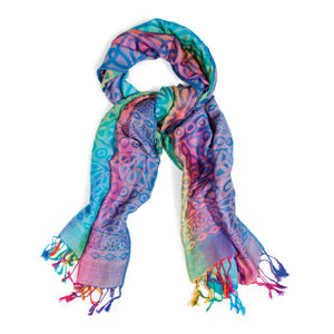 Trinity Knot Rainbow Scarf, Light - Creative Irish Gifts