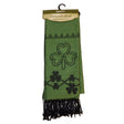 CA546 Irish Green Shamrock Scarf with Frindge Details Creative Irish gift