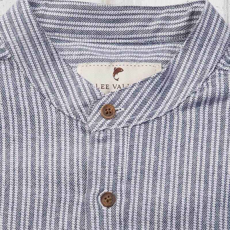 CA711-BLUMD Flannel Cotton Irish Grandfather Shirt with Stripes Creative Irish gift.com