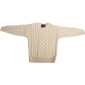 CA724-CRMXS Children's Irish Aran Wool Sweater Front Creative Irish gift