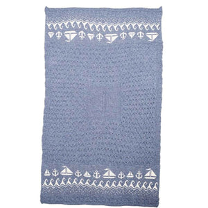 CA748 Merino Wool Irish Throw with Sailing Boat Design Creative Irish gift.com