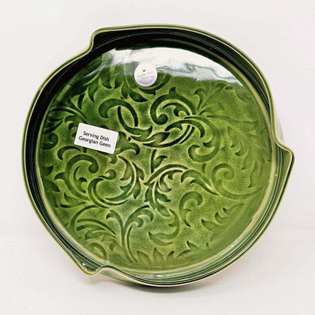 CAP-0016 Celtic Designed Pottery Serving Dish Front Creative Irish gift