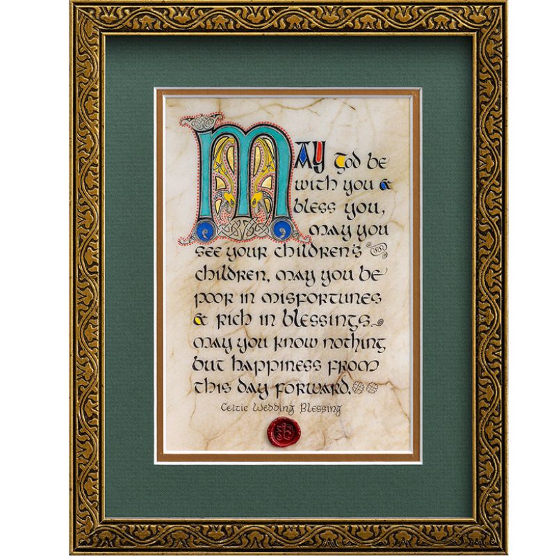 CC-4104GGR Traditional Celtic Wedding Blessing Wall Print Creative Irish Gifts
