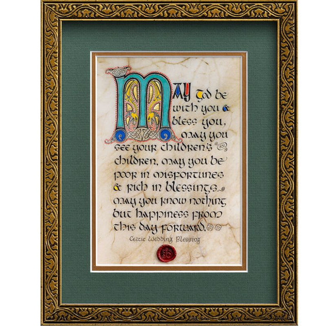 CC-4104GGR Traditional Celtic Wedding Blessing Wall Print Creative Irish Gifts
