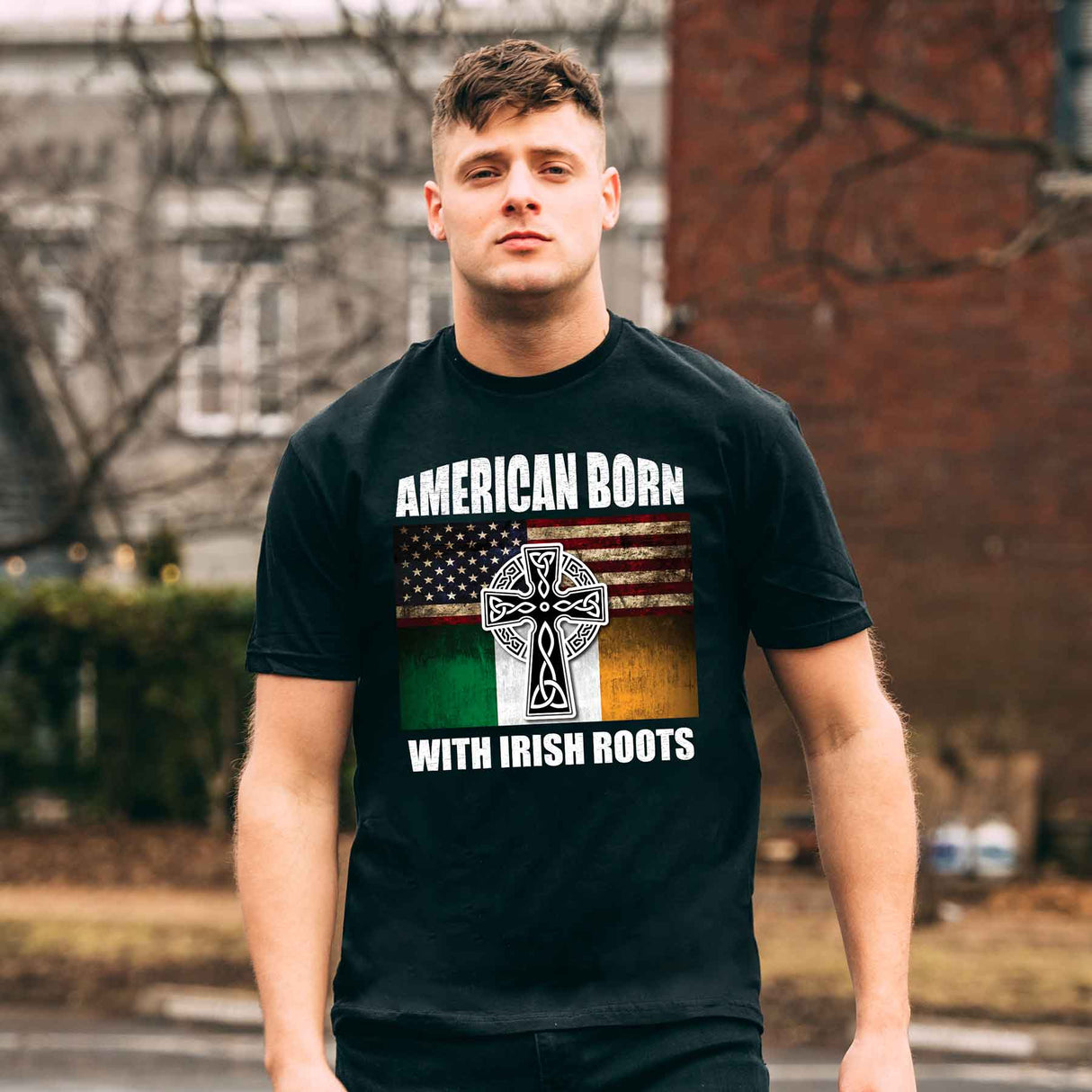 American Born with Irish Roots T-Shirt - Creative Irish Gifts