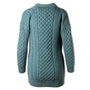 Supersoft Aran Knit Boyfriend Cardigan, Teal
color is exclusive to CIG - Creative Irish Gifts