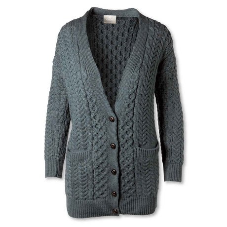 Supersoft Aran Knit Boyfriend Cardigan, Charcoal Grey - Creative Irish Gifts