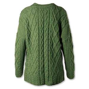 Supersoft Aran Knit Trellis Cardigan, Green - Creative Irish Gifts