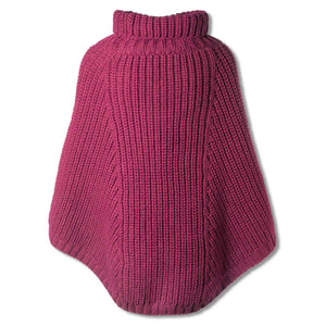 Chunky Cable Cowl Neck Poncho, Wine - Creative Irish Gifts