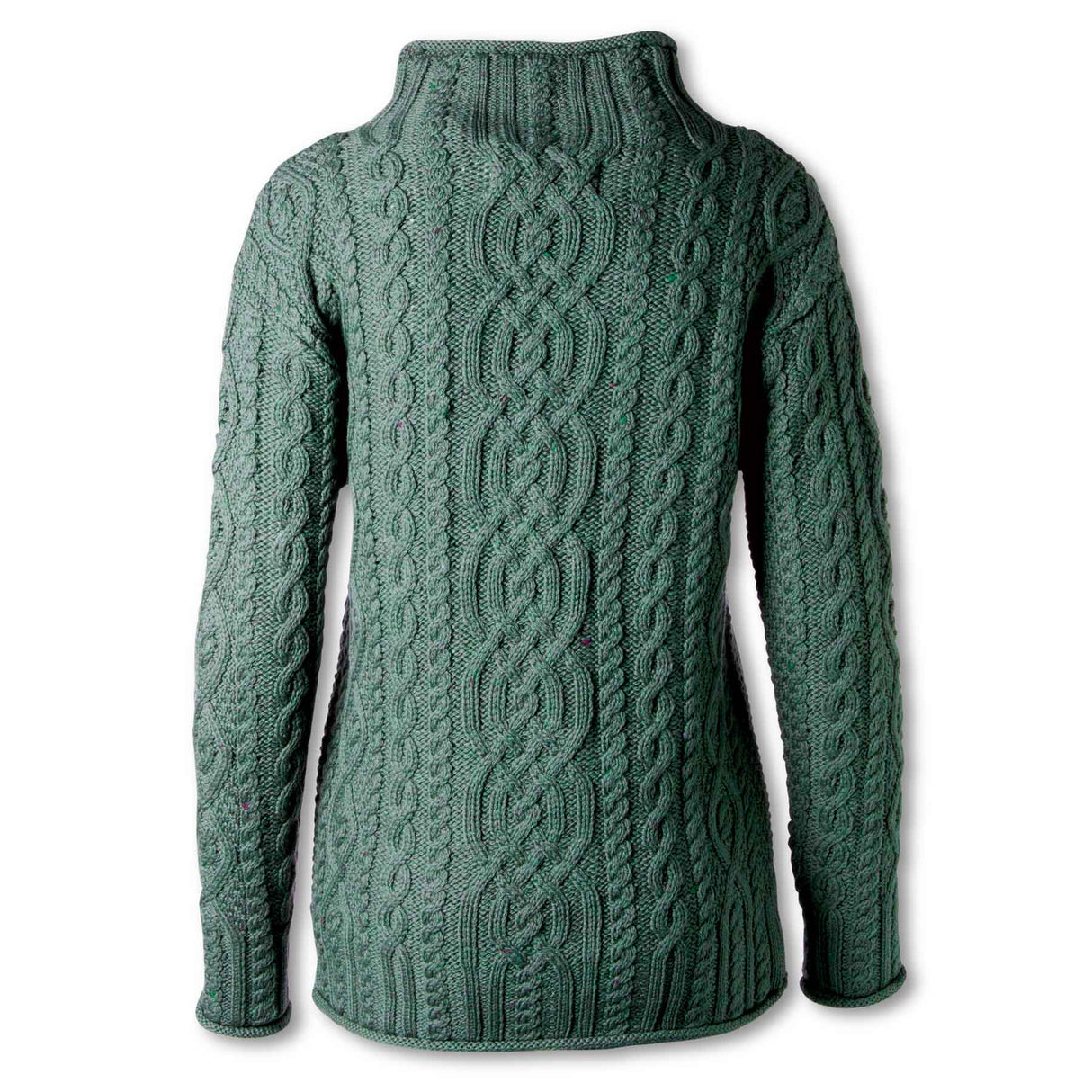Aran Knit Mock neck Sweater, Tundra - Creative Irish Gifts