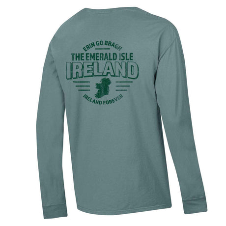 Erin Go Braugh Comfortwash Long Sleeve Green Shirt - Creative Irish Gifts