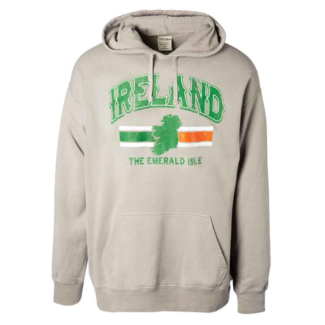 Ireland Hoodie with Ireland Flag Colors- Grey - Creative Irish Gifts