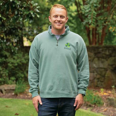 Ireland Quarter Zip- Green - Creative Irish Gifts