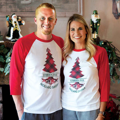 Personalized Nollaig Shona Christmas Tree Shirt, Adult - Creative Irish Gifts