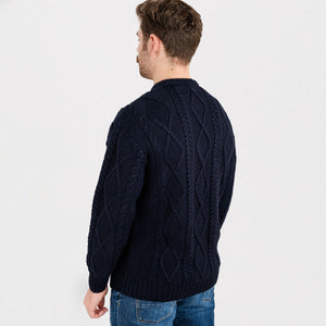 CG608-GRNSM Men's Heavyweight Wool Irish Sweater, Navy Creative Irish Gifts.com