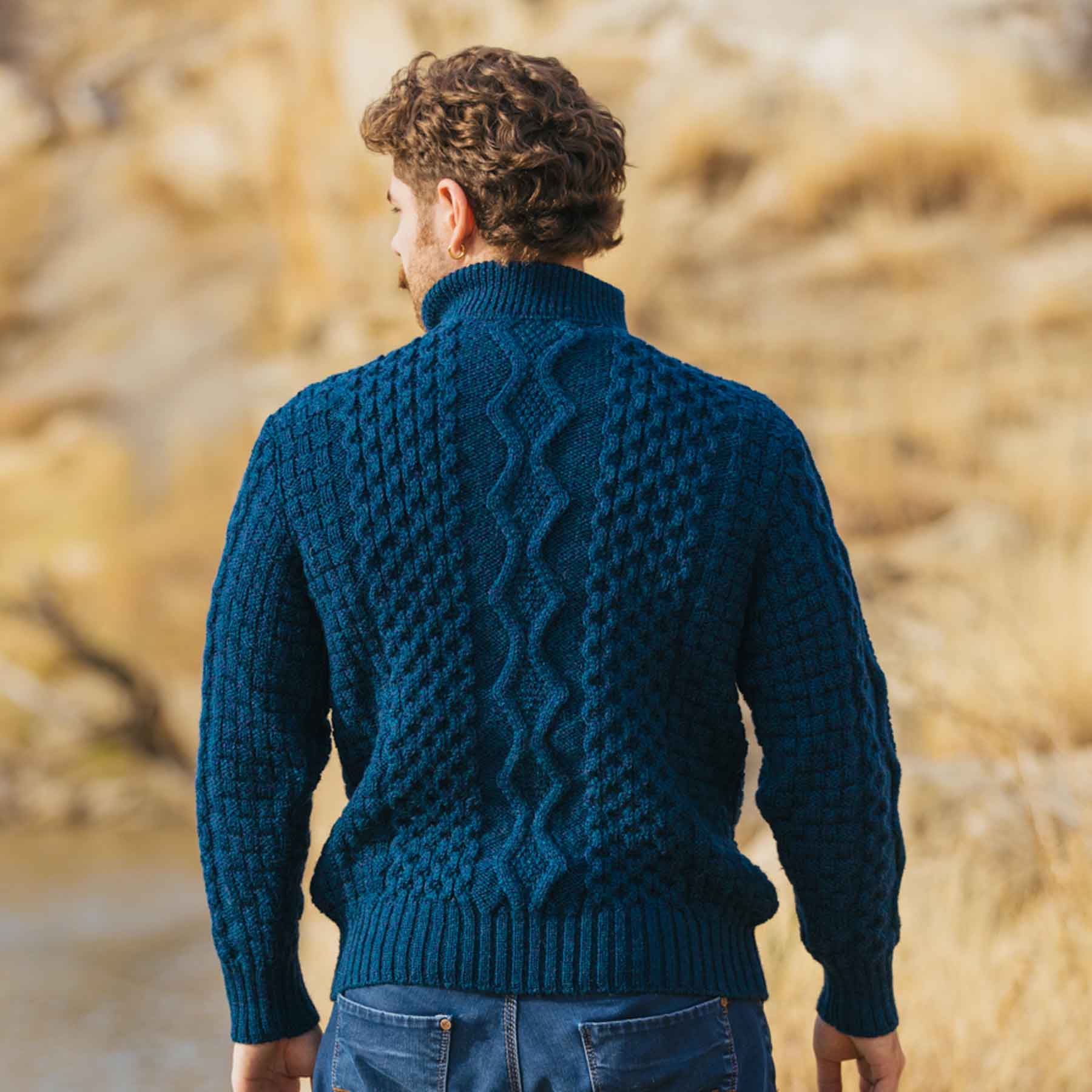 Men's Shawl Collar Fisherman Sweater