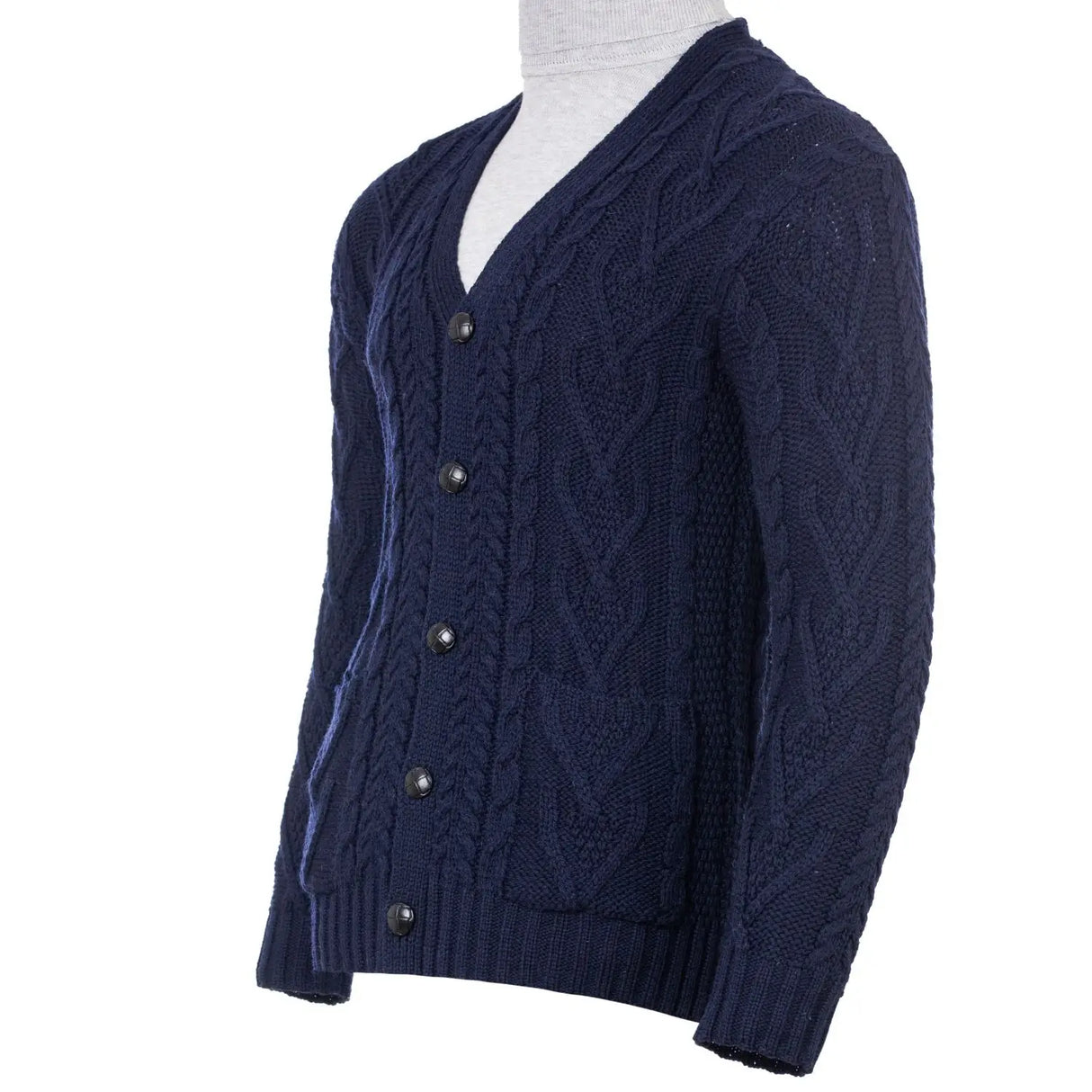 CG716 Men’s Irish Shawl Collar Single Button Sweater Navy Studio Creative Irish Gifts