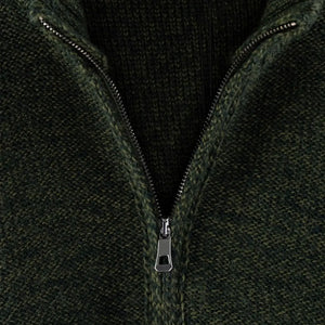 CG720 Men's Full Zip Cable Knit Cardigan Army Green Closely Creative Irish Gifts