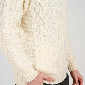 CG721 Men's Zipper Knit Cardigan Natural Studio Creative Irish Gifts