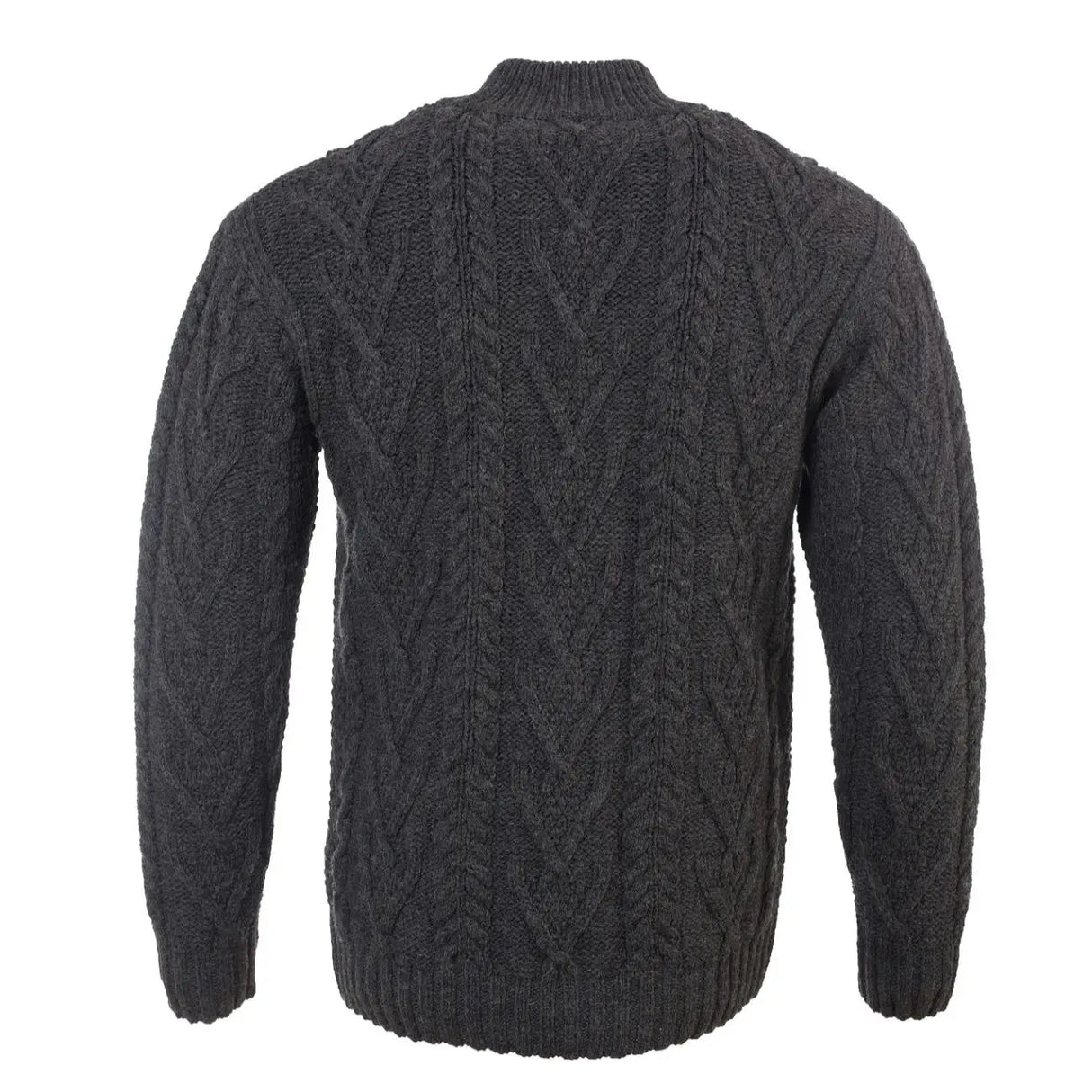 CG722 Men's Zipper Knit Cardigan, Charcoal Back Creative Irish Gifts