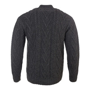 CG722 Men's Zipper Knit Cardigan, Charcoal Back Creative Irish Gifts