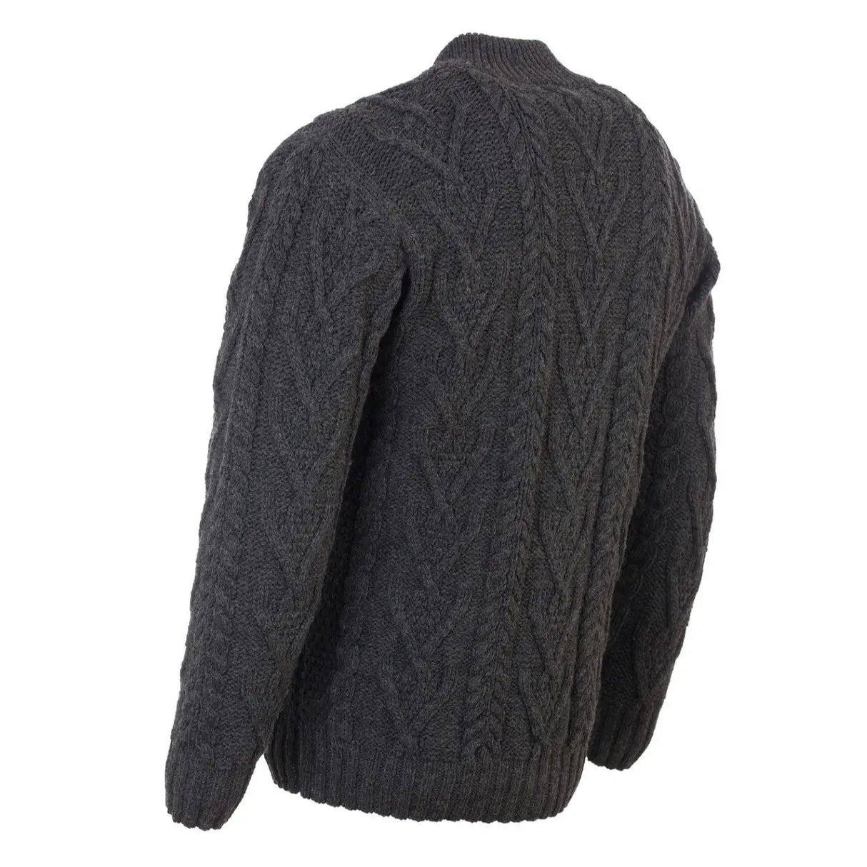 CG722 Men's Zipper Knit Cardigan, Charcoal Creative Irish Gifts