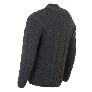 CG722 Men's Zipper Knit Cardigan, Charcoal Creative Irish Gifts