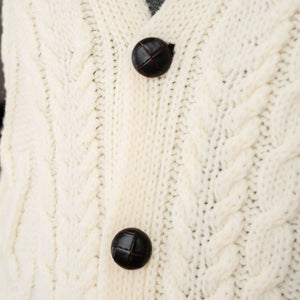 CG726 Men's V-Neck Cable Cardigan Natural Closely Creative Irish Gifts