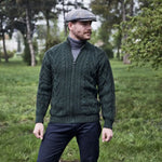 CG726 Men's V-Neck Cable Cardigan Lifestyle View Creative Irish Gifts