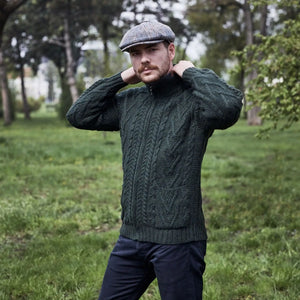 CG726 Men's V-Neck Cable Cardigan Natural Creative Irish Gifts