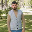 Men's Aran Knit Vest, Grey - Creative Irish Gifts