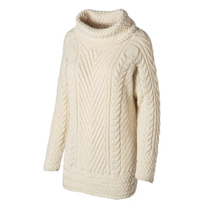 Women's Cowl Neck Sweater, Natural - Creative Irish Gifts