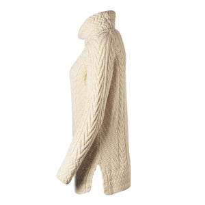 Women's Cowl Neck Sweater, Natural - Creative Irish Gifts