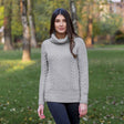 Women's Cowl Neck Sweater, Grey - Creative Irish Gifts