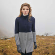 Women's Aran Knit Herringbone Coat, Navy - Creative Irish Gifts