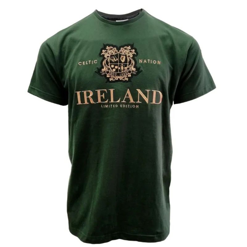 CG821-BLKMD Men's Cotton Celtic Nation T-Shirt Front Creative Irish Gifts.com