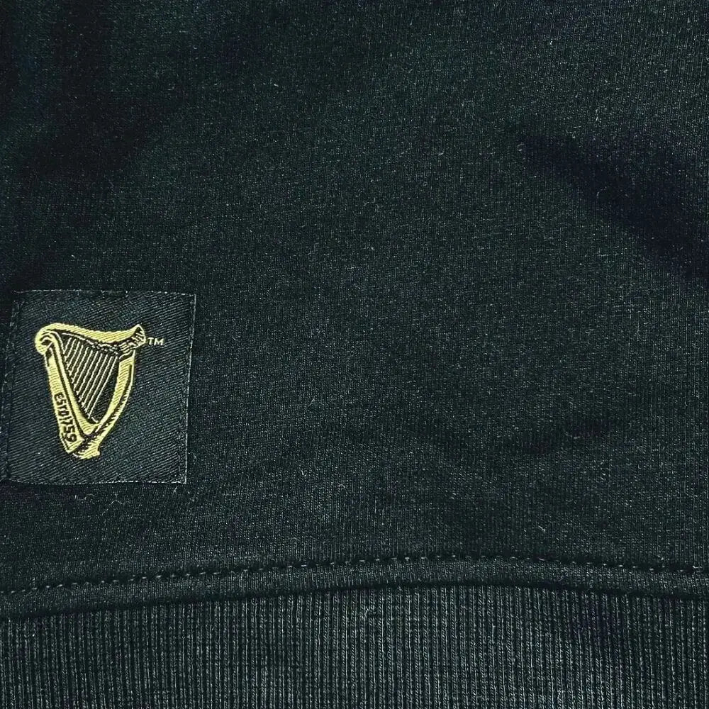 CG903-BLKMD Men's Raglan Sleeve Guinness Ireland Sweatshirt Front View Creative Irish Gifts