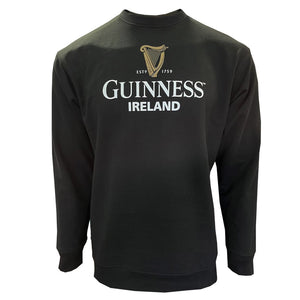 CG903-BLKMD Men's Raglan Sleeve Guinness Ireland Sweatshirt Front View Creative Irish Gifts.com