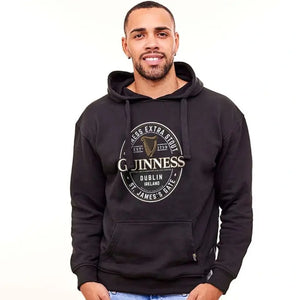 CG915-BLK Guinness Merchandise St. James Gate Hoodie Black Creative Irish Gifts