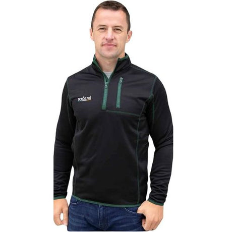 CG921-BLKMD Men's Half Zip Irish Vintage Style Sweatshirt, Black Creative Irish Gifts.com