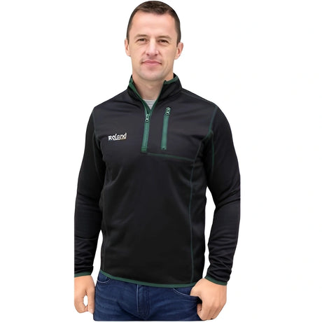 CG921-BLKMD Men's Half Zip Irish Vintage Style Sweatshirt, Black Creative Irish Gifts