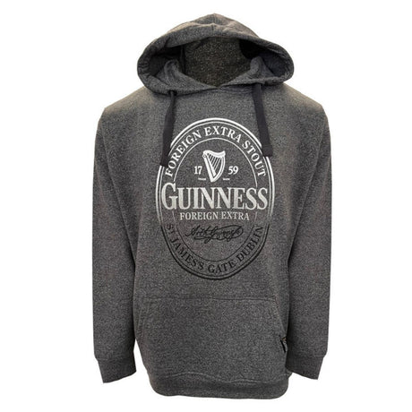 CG923-GRYMD Men's Guinness Foreign Extra Hoodie, Gray Front View Creative Irish Gifts.com