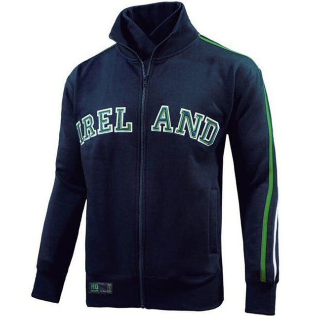 CG924-BLKMD Double Collar Ireland Full Zip Jacket, Navy Creative Irish Gifts.com