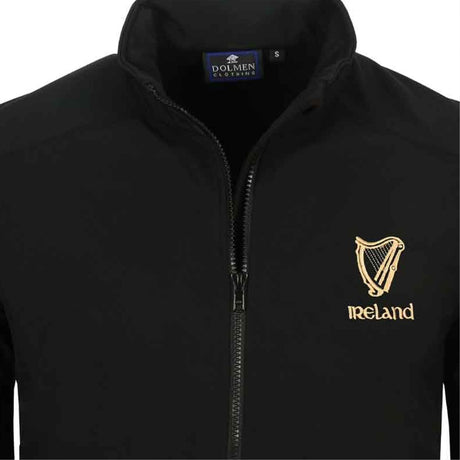 CG925-BLKMD Embroidered Ireland Harp Full Zip Sweatshirt, Black Creative Irish Gifts.com