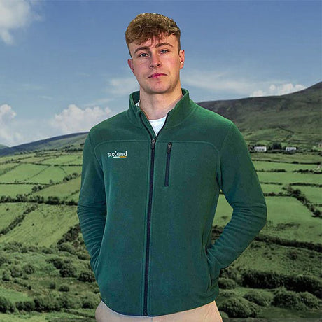 Men's Irish Retro Sports Zip Sweatshirt, Bottle Green - Creative Irish Gifts