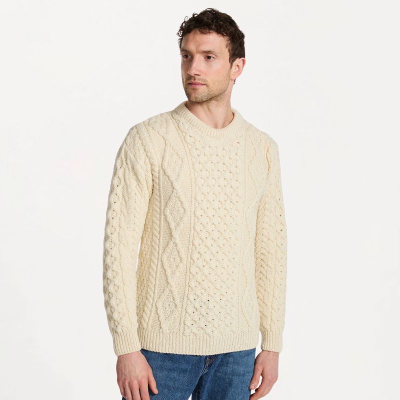 Men's Classic Cable Knit Aran Sweater - Creative Irish Gifts