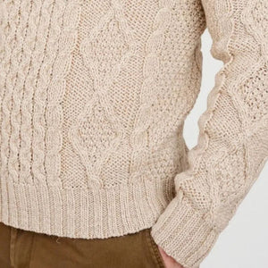 Men's Traditional Wool Irish Aran Sweater  Creative Irish Gifts