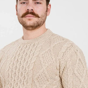 Men's Classic Cable Knit Aran Sweater - Creative Irish Gifts